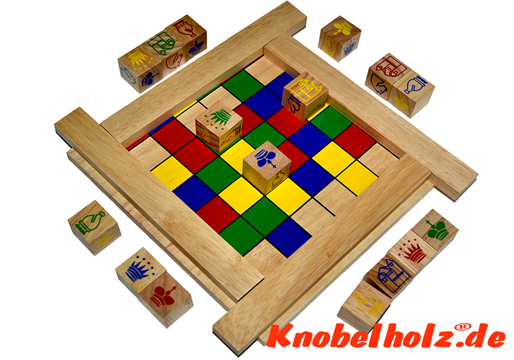 Ajongoo Spielvariante zum Schluss mit Begrenzungshölzern um das Spielfeld ein zu engen