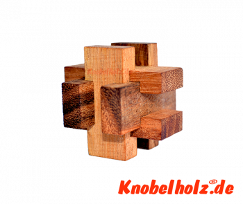 Anax Holzpuzzle mit 6 Teilen zum knobeln, Knobelspiel, knobelbox, logik puzzle,