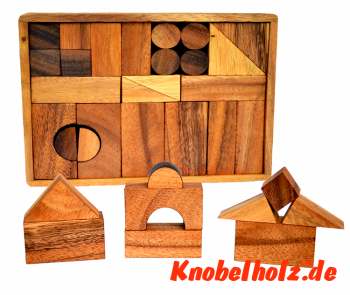 Kinder Holzbausteine, Block Builder, Kinderspiel, Holzpuzzle, Holzklötze, Bauklötze,