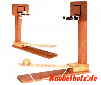 Schnipp Basketball aus Holz, lustiges Geschicklichkeitsspiel Knobelspiel, Basketball, Samanea Holz