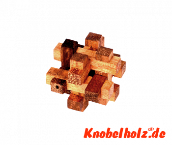 Tavor Holzpuzzle mini Knobelspiel Interlock Puzzle aus Holz, Samanea wooden