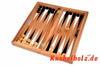 Backgammon Würfelspiel in der large Version in Samanea Holz Unterhaltungsspiel für 2 Spieler , Spielbrett mit den Maßen 15 x 30 x 5,5 cm