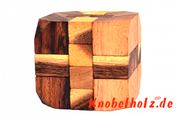 Diamond Cube extra large 3D Puzzle Holzteilen für eine Person in den Maßen 10,0 x 10,0 x 10,0 cm, samanea wooden puzzle brain teaser