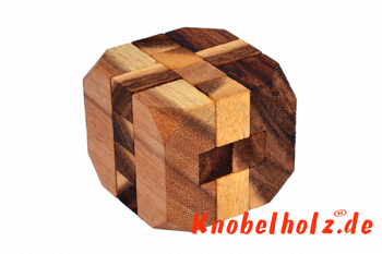 Diamond Cube medium 3D Puzzle Holzteilen für eine Person in den Maßen 6,0 x 6,0 x 6,0 cm, samanea wooden puzzle brain teaser