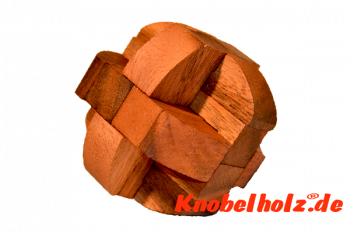 Diamond Cube medium Gara Interlock Holzpuzzle mit Teilen aus Holz, 3D Puzzle, Geduld Puzzle, Denkspiel in den Maßen 6,5 x 6,5 x 6,5 cm, samanea brain teaser puzzle