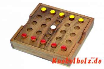 Bobail Holz Strategie Spiel für 2 Personen als Spielbox mit den Maßen 11,8 x 11,8 x 3 cm