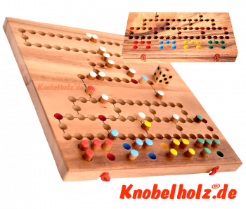 Barrikade, Blockade Spielbrett medium Würfelspiel aus Samanea Holz mit den Maßen 30,0 x 14,5 x 3,5 cm , barricade wooden game flip board monkey pod
