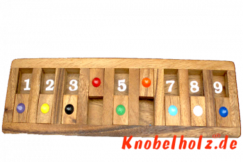 Shut the Box das Klappenspiel als Brett Version in Monkey Pod Holz, shut the box samanea wooden dice game