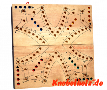 Tock Tock Game, Tac Spiel Unterhaltungsspiel mit Spielkarten in den Maßen 35,5 x 17,7 x 4,2 cm Dog game Tock Samanea wooden board