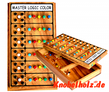 Master Logic Color Superhirn Logicspiel als Holzvariante  in den Maßen 20,8 x 11,5 x 4,5 cm, master logic samanea wooden game