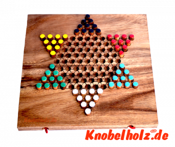 Sternhalma Brett medium 6 Spieler, chinese checker in der Samanea Holzbox Strategie Spiel für die Reise 