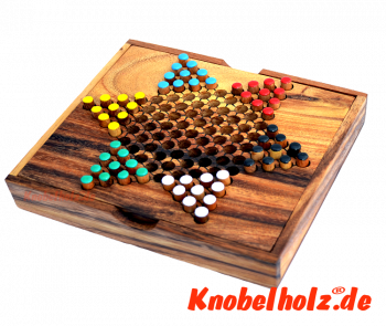 Sternhalma Box medium 6 Spieler, chinese checker in der Samanea Holzbox Strategie Spiel für die Reise 