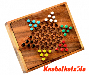 Sternhalma small 6 Spieler, chinese checker in der Samanea Holzbox Strategie Spiel für die Reise 