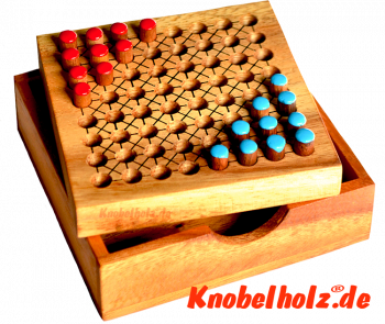 Halma für 2 Spieler, chinese checker in der Samanea Holzbox Strategie Spiel für die Reise 
