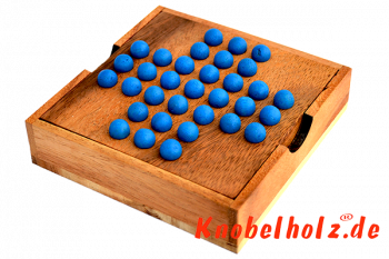 Solitaire Ball large oder Steckhalama Box das beliebteste Strategie Spiel für 1 Spieler aus Holz in der samanea Holz Box