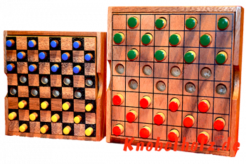 Dame große Box ein Strategiespiel für 2 Personen...Colour Checker in Holzbox für die Reise