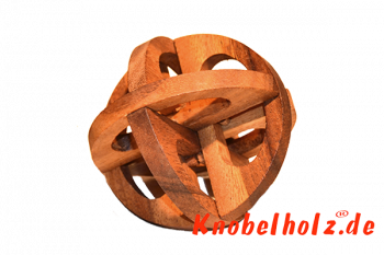 Global Holzpuzzle 3D Puzzle für eine Person in den Maßen 5,5 x 5,5 x 5,5 cm, samanea wooden puzzle brain teaser