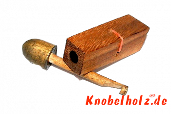 Gummihackler Mushroom Puzzle Magic Trick mit 2 Holzteilen in den Maßen 2,4 x 2,4 x 10,2 cm, samanea brain teaser