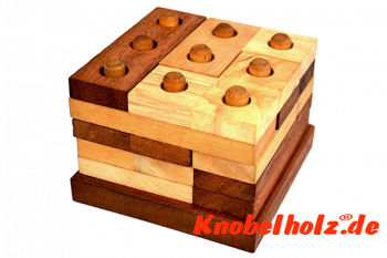 Imagine Kinder Puzzle Cuibe Holzpuzzle, Kinder Spiel, Wooden IQ Game, Geduld Puzzle, Denkspiel in den Maßen 9,0 x 9,0 x 6,5 cm, samanea brain teaser