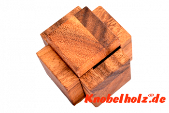 Interlock Cube 3 Puzzle medium 3 Teile Würfel Puzzle in den Maßen  6,4 x 6,4 x 6,4 cm samanea wooden brainteaser 