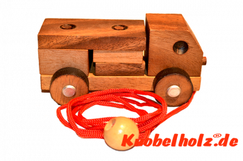 Kinder LKW aus Holzbausteinen Holzpuzzle mit Teilen aus Holz,Kinder Puzzle, Geduld Puzzle, Denkspiel in den Maßen 13,5 x 6,8 x 6,0 cm, samanea brain teaser puzzle