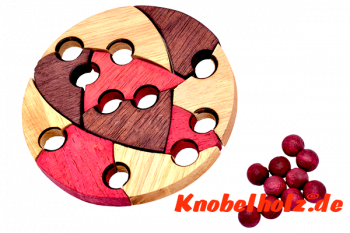 Kuchen Holzpuzzle, Cookie wooden puzzle Lösung Knobelspiel in den Maßen 14,0 x 14,0 x 3,0 cm samanea wooden brain teaser