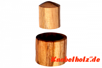 Magic Wooden Trick Puzzle Le Speciale, Lösung 3D Zaubertrick, Knobelspiel Puzzle aus Holz mit den Maßen 3,5 x 3,5 x 3,5 cm samanea wooden brain teaser