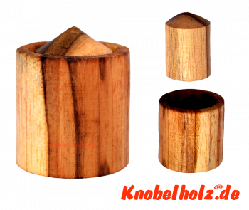 Magic Wooden Trick Puzzle Le Speciale 3D Zaubertrick, Knobelspiel Puzzle aus Holz mit den Maßen 3,5 x 3,5 x 3,5 cm samanea wooden brain teaser