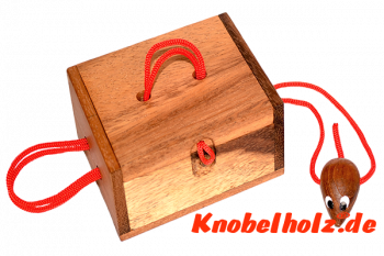 Mausefalle Secret Ring Box Schnur Puzzle Mouse Save Geschenk Box Secret Box Puzzle mit den Maßen 14,2 x 10,4 x 4,3 cm samanea wooden brain teaser
