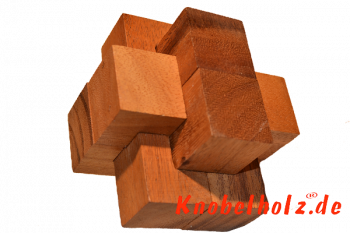 Teufelsknoten XL, der Urknoten der Holz und Knobelspiele auch als Zimmermannsknoten bekannt ein interlock wooden puzzle