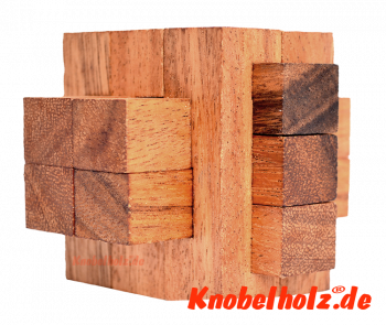 contra puzzle large das große interlock puzzle für die Reise zum knobeln, ein knobelspiel in den Maßen 8,0 x 8,0 x 8,0 cm samanea holz wooden puzzle
