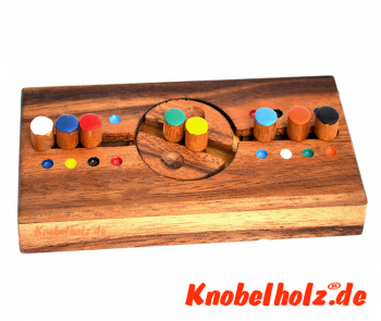 secret color code puzzle change color holspsiel, knobelaufgabe aus holz mit den Maßen 14,5 x 7,0 x 3,5 cm samanea holz monkey pod puzzle