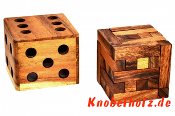 Packing Box Y Holzpuzzle 3D Pentominoe mit 25 Teilen in den Maßen 8,8 x 8,8 x 8,8 cm, samanea wood brain teaser