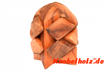 Racketen Puzzle 3D, Interlock Knobelspiel ein Puzzle aus Holz mit 9 teilen in den Maßen 9,5 x 6,5 x 6,5 cm samanea wooden brain teaser