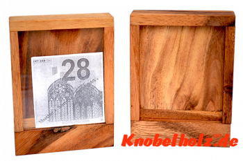 Money Box Puzzle geheime Kiste in 3D, Knobelspiel ein Puzzle mit den Maßen 12,0 x 9,8 x 2,6 cm samanea wooden brain teaser