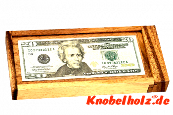 Money long Box Puzzle geheime Kiste in 3D, Knobelspiel ein Puzzle mit den Maßen 19,5 x 9,5 x 2,5 cm samanea wooden brain teaser