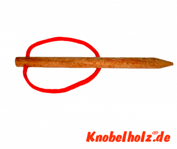 Zauberstifte Knopflochtrick large Puzzle Magic Zauber Holzpuzzle, Zauber Spiel, Wooden IQ Game, Geduld Puzzle, Denkspiel in den Maßen 10,5 x 0,8 x 0,8 cm, samanea brain teaser