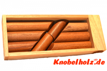 Zigarren Puzzle Box Knobelspiel in Holzbox mit den Maßen 19,0 x 7,0 x 3,0 cm samanea wooden brain teaser